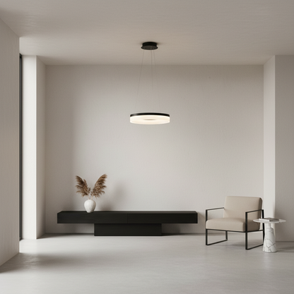 Lunara | Sleek Modern Black Pendant Light with Dimmable LED Illumination