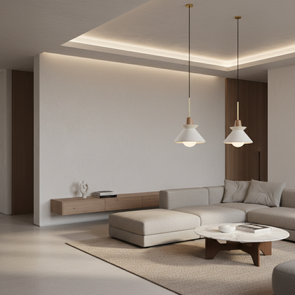 Cemento | Elegant Minimalist White Cement Kitchen Pendant Lighting