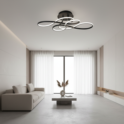 Curvella | Elegant Modern Geometric LED Flush Mount Ceiling Light