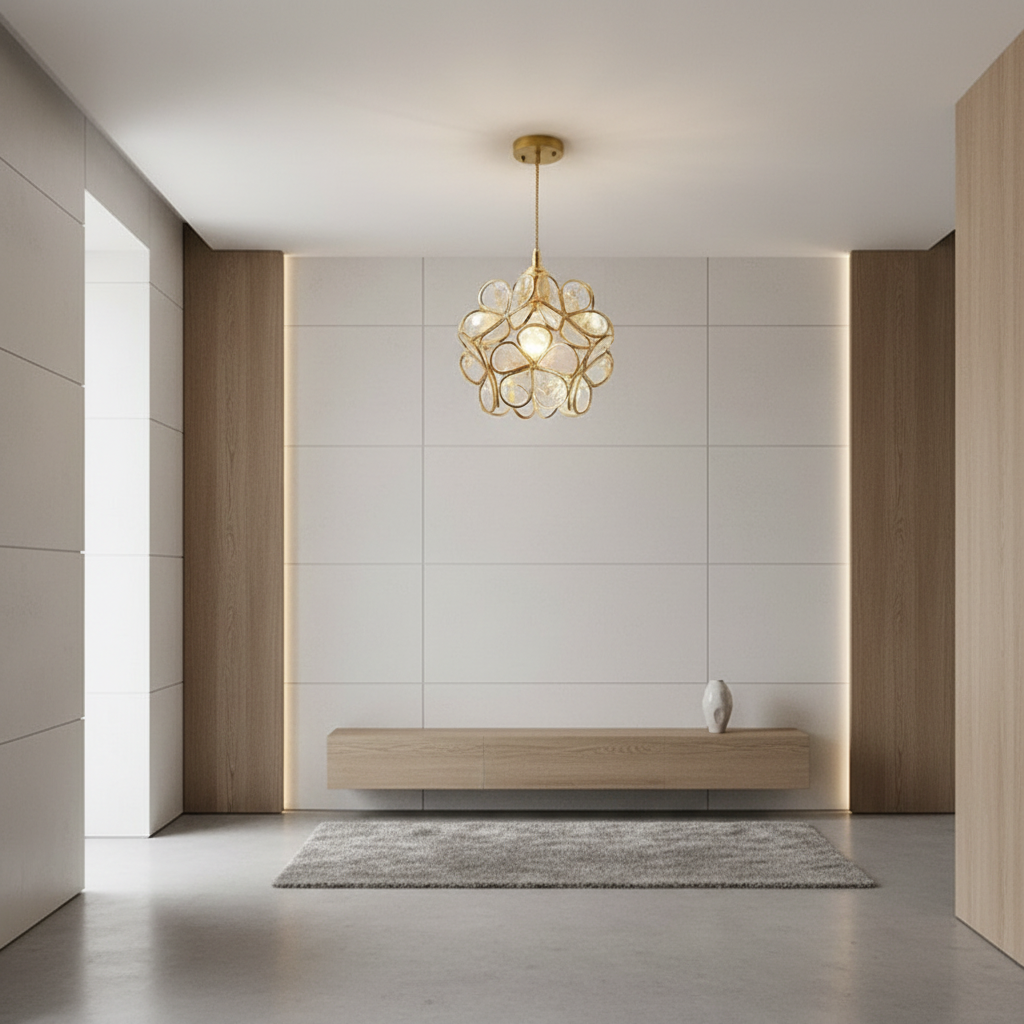 FloralAura | Artistic Retro Glass Pendant Light for Kitchen Island
