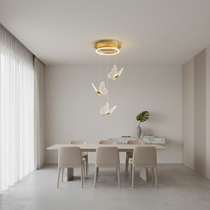 AureliaGlow | Elegant Modern Acrylic Butterfly Chandelier Design