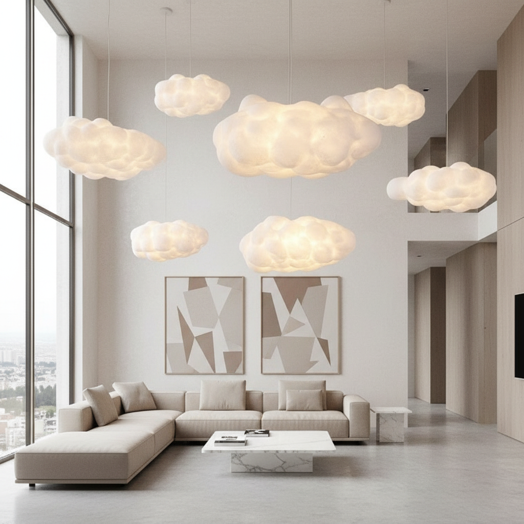 NimbusCloud | Modern Elegant Fabric Pendant Light Fixture