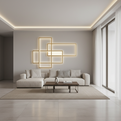 Geometra | Modern Sleek Aluminum LED Flush Mount Ceiling Light Fixture