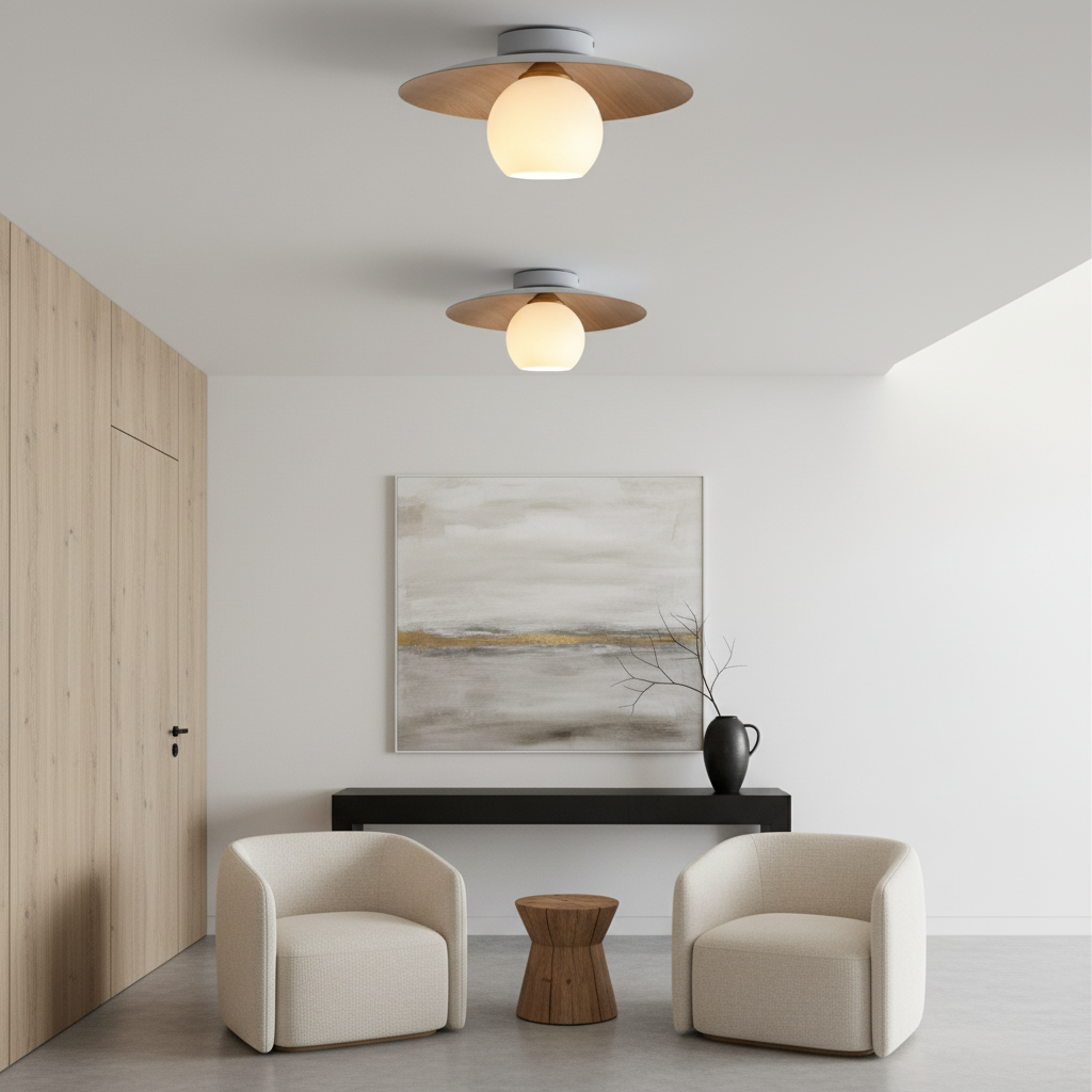 WoodGrain | Modern Elegant Flush Mount LED Ceiling Light Fixture