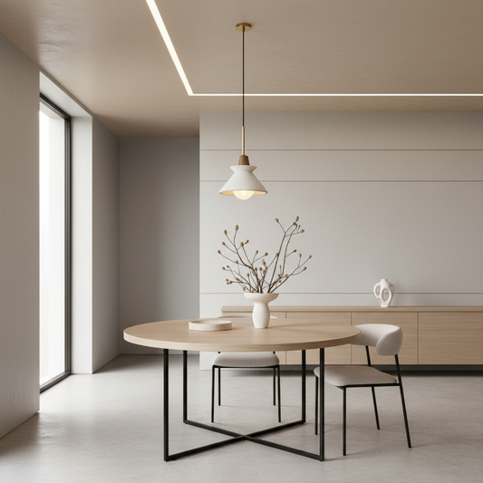 Cemento | Elegant Minimalist White Cement Kitchen Pendant Lighting