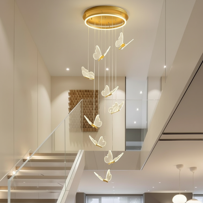 AureliaGlow | Elegant Modern Acrylic Butterfly Chandelier Design