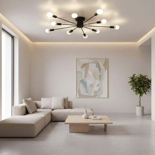 Luminara | Elegant Retro Metal Flush Mount Ceiling Light Fixture