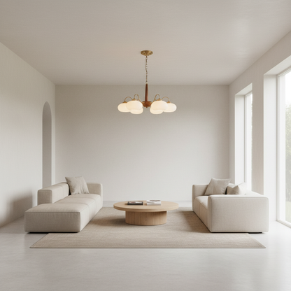 WalnutBrass | Contemporary Elegant LED Ceiling Chandelier