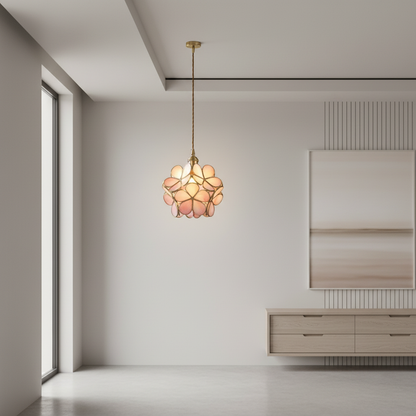 FloralAura | Artistic Retro Glass Pendant Light for Kitchen Island