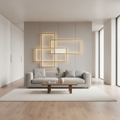 Geometra | Modern Sleek Aluminum LED Flush Mount Ceiling Light Fixture