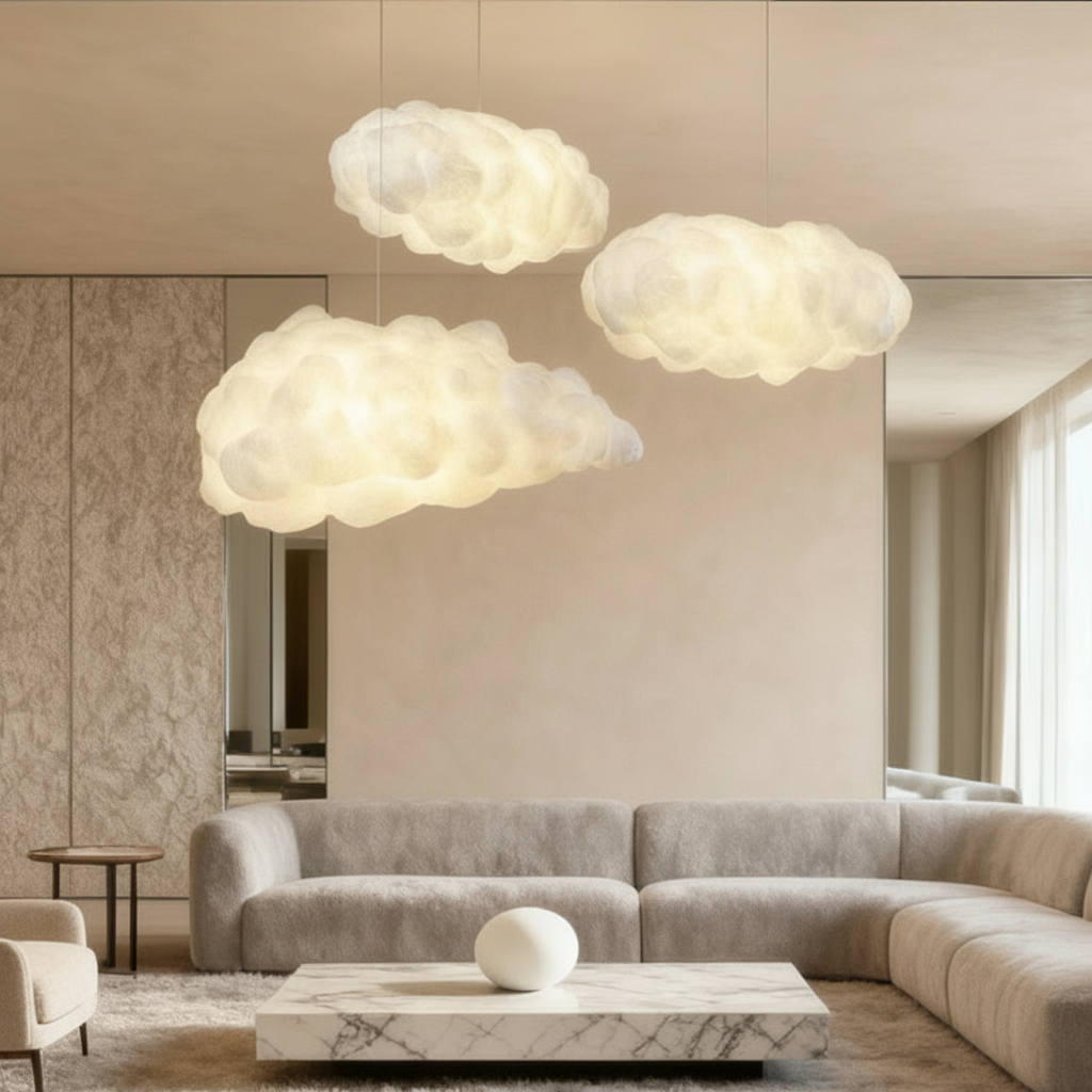 NimbusCloud | Modern Elegant Fabric Pendant Light Fixture