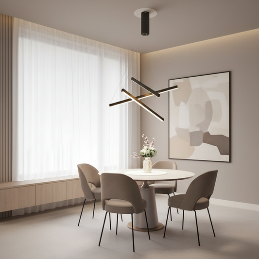 CrissLight | Modern Elegant Black LED Chandelier Light Fixture