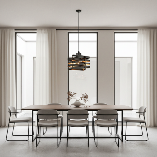 IronCraft | Stylish Black Metal Ribbon Kitchen Pendant Lighting