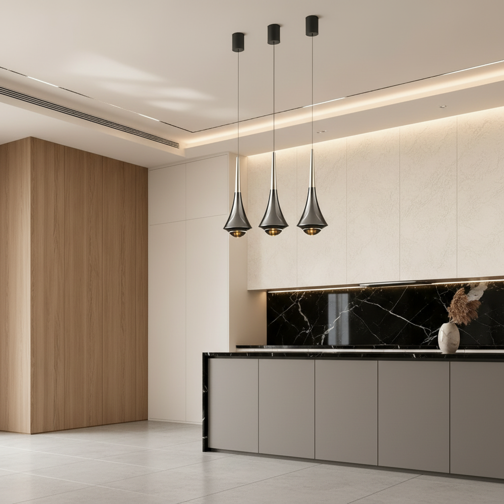 NocturneLight | Modern Adjustable Black Pendant Lighting for Stylish Interiors