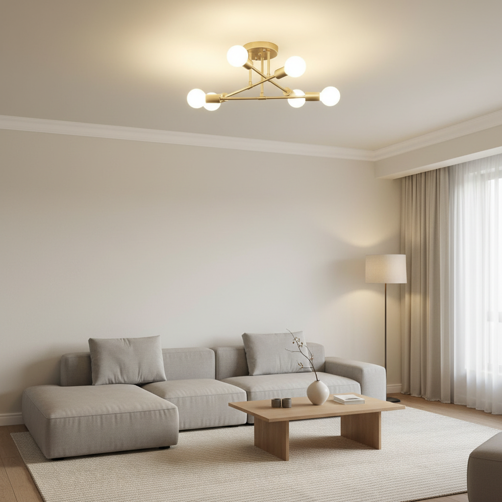 Luminara | Modern Geometric LED Semi Flush Mount Ceiling Light Fixture