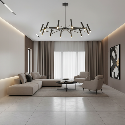 Luminara | Modern Adjustable LED Chandelier with Dimming Features