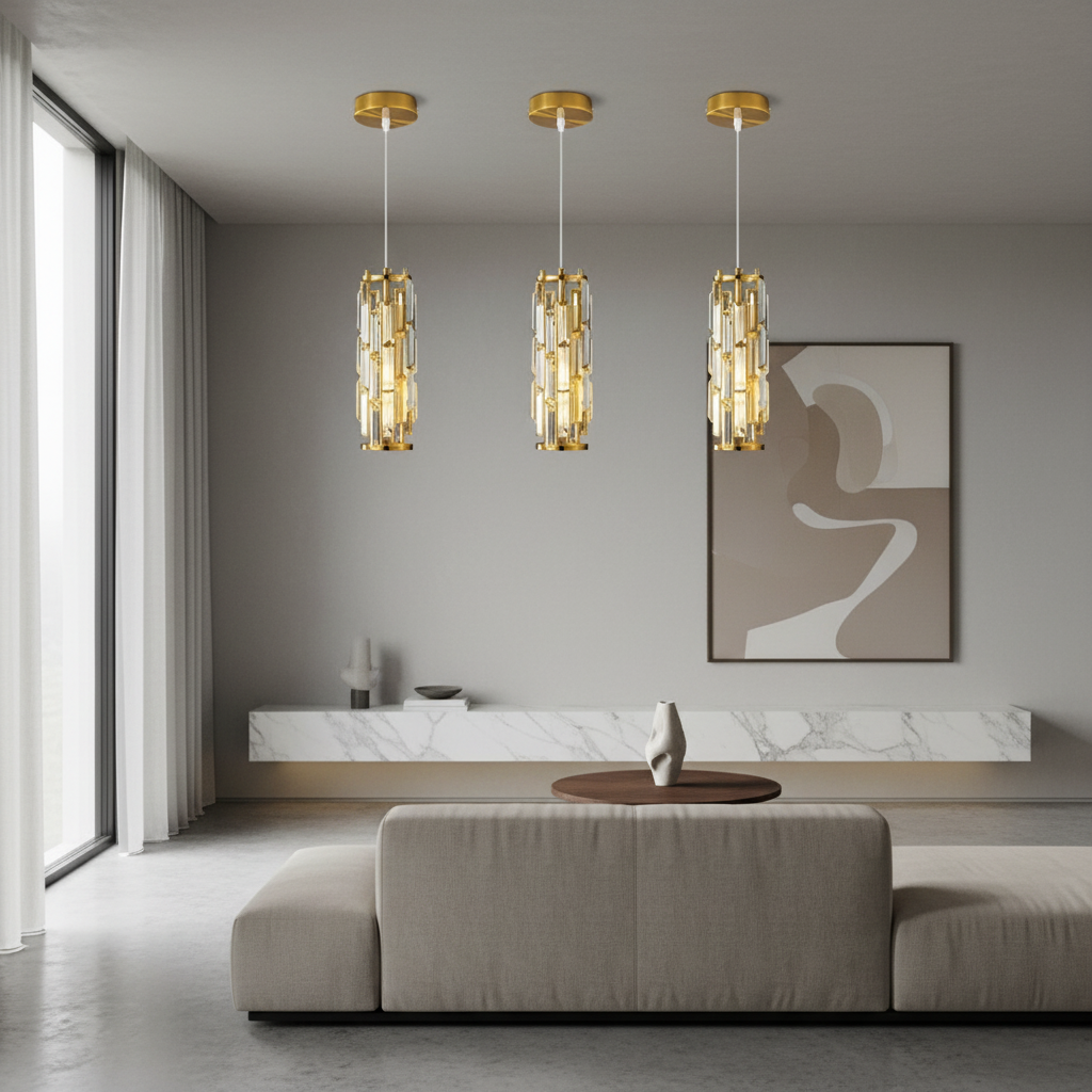 CrystalAura | Stylish Elegant Mini Pendant Light Fixture for Modern Spaces
