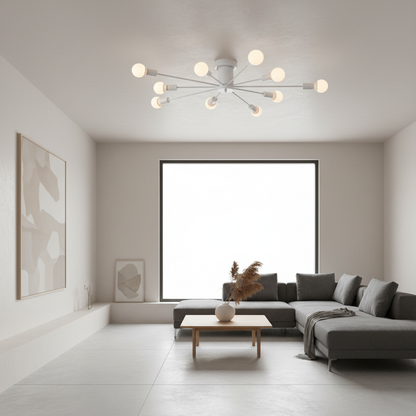 Luminara | Elegant Retro Metal Flush Mount Ceiling Light Fixture