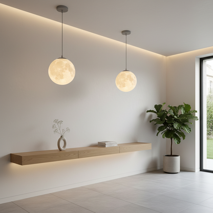 Lunara | Elegant Minimalist Moon Globe Pendant Light Fixture