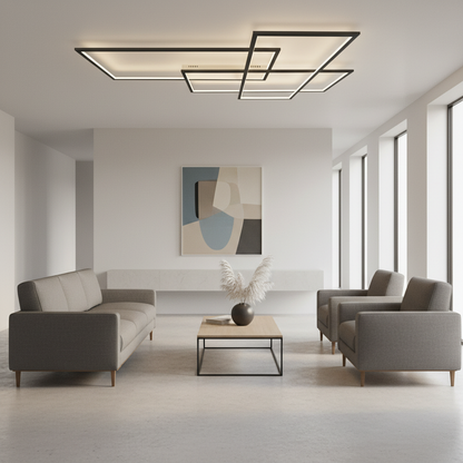 Geometra | Modern Sleek Aluminum LED Flush Mount Ceiling Light Fixture