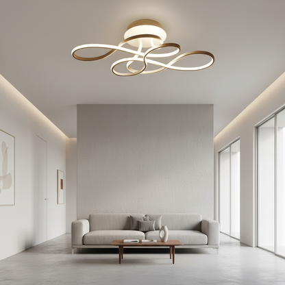 Curvella | Elegant Modern Geometric LED Flush Mount Ceiling Light