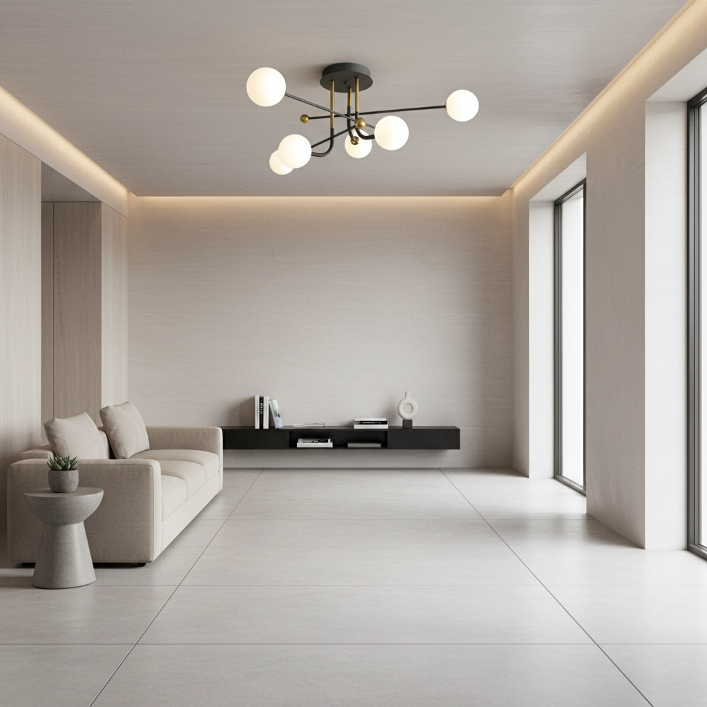 Celestia | Elegant Geometric Sputnik Globe Semi-Flush Mount Light