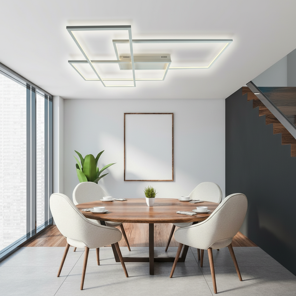 Geometra | Modern Sleek Aluminum LED Flush Mount Ceiling Light Fixture