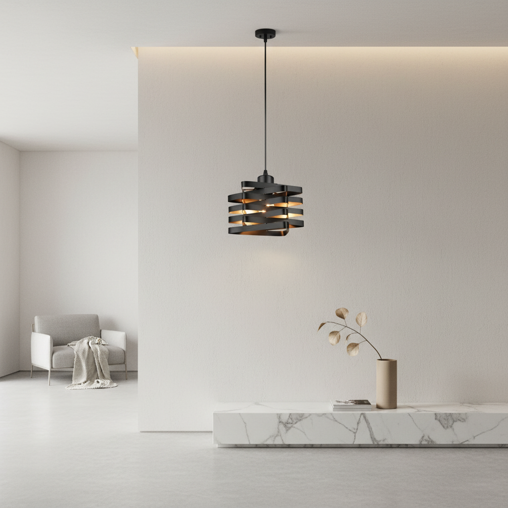 IronCraft | Stylish Black Metal Ribbon Kitchen Pendant Lighting
