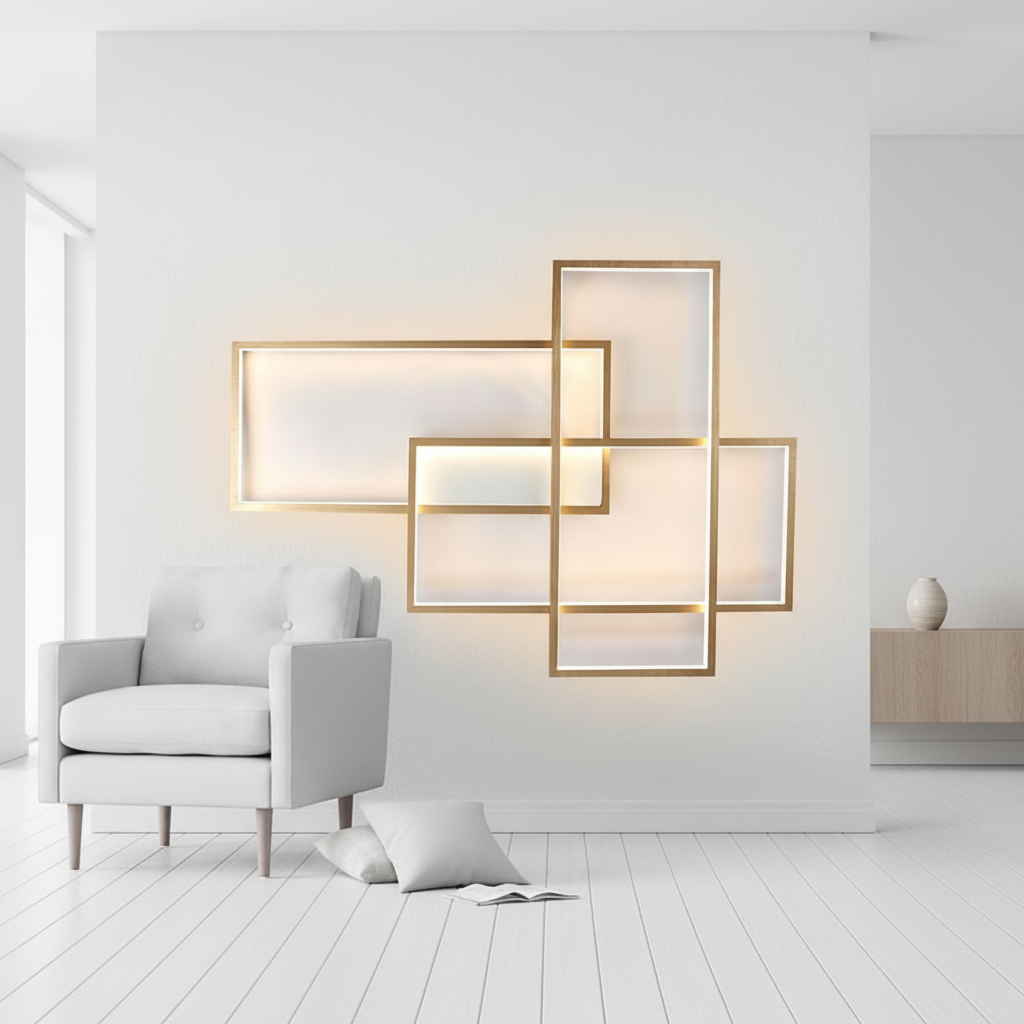 Geometra | Modern Sleek Aluminum LED Flush Mount Ceiling Light Fixture