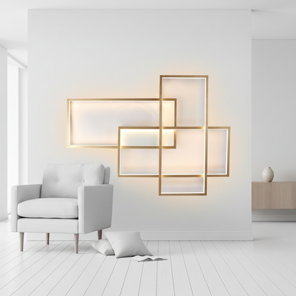 Geometra | Modern Sleek Aluminum LED Flush Mount Ceiling Light Fixture
