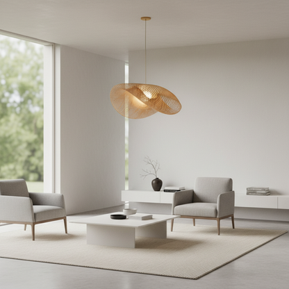 BambooWave | Elegant Natural Bamboo Kitchen Pendant Lighting Fixture
