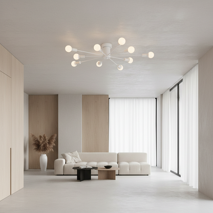 Luminara | Elegant Retro Metal Flush Mount Ceiling Light Fixture