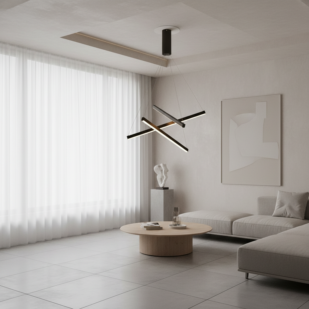 CrissLight | Modern Elegant Black LED Chandelier Light Fixture