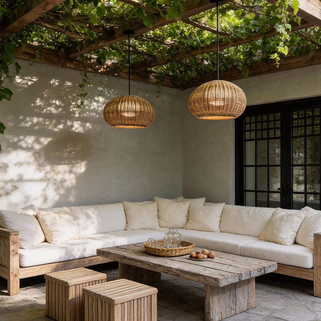 RattanGlow | Elegant Natural Woven Outdoor Wall Lights for Patios 1