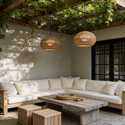 RattanGlow | Elegant Natural Woven Outdoor Wall Lights for Patios 1