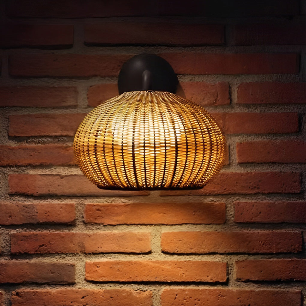 RattanGlow | Elegant Natural Woven Outdoor Wall Lights for Patios 5