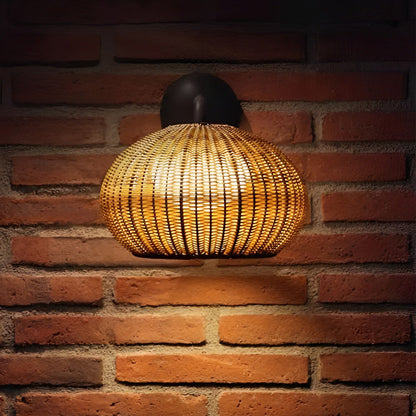 RattanGlow | Elegant Natural Woven Outdoor Wall Lights for Patios 5