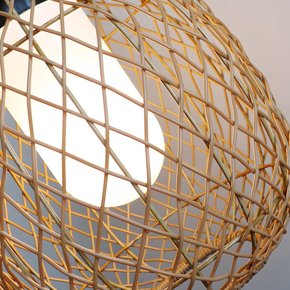 RattanGlow | Elegant Rustic Modern Outdoor Pendant Lantern Light