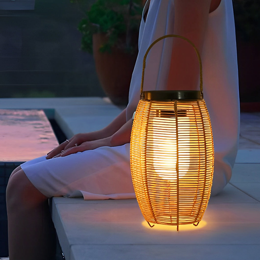 RattanLuxe | Elegant Rustic Solar Powered Outdoor Lantern Light 0