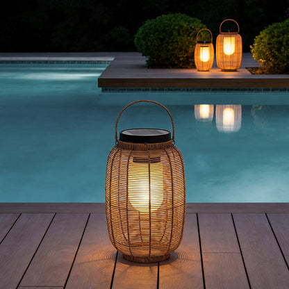 RattanLuxe | Elegant Rustic Solar Powered Outdoor Lantern Light 1
