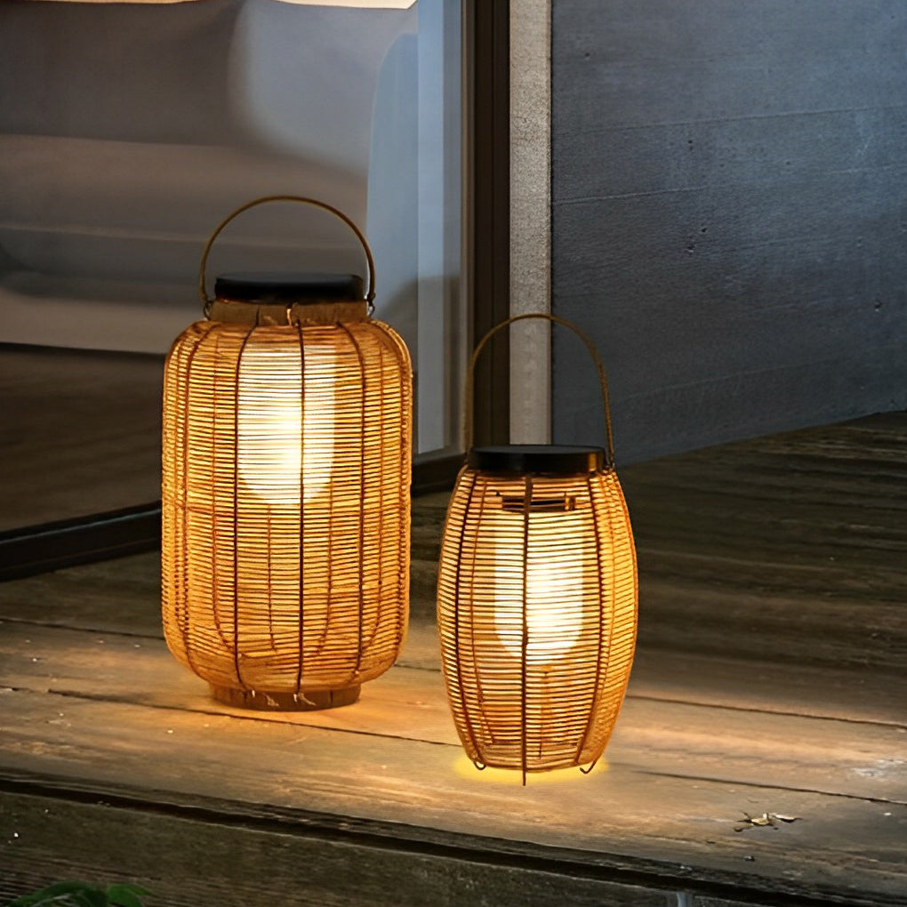 RattanLuxe | Elegant Rustic Solar Powered Outdoor Lantern Light 3