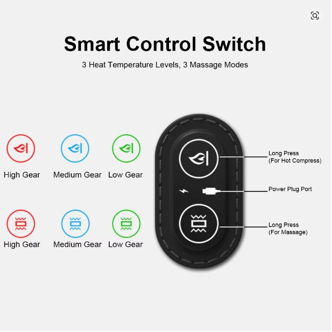 Cushion Office Backrest with Massage and Heating Support