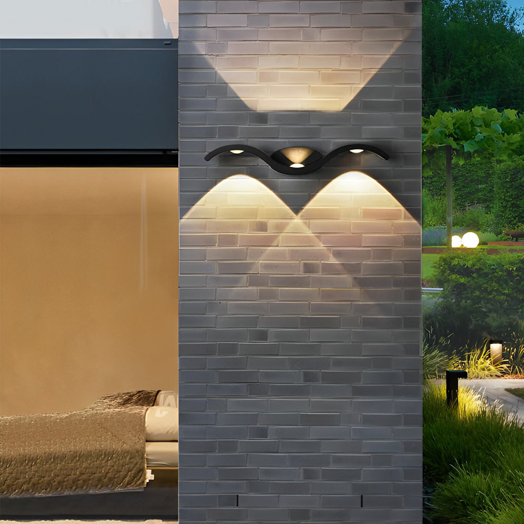 SeagullWave | Modern Up-Down Outdoor Wall Sconce for Dynamic Illumination