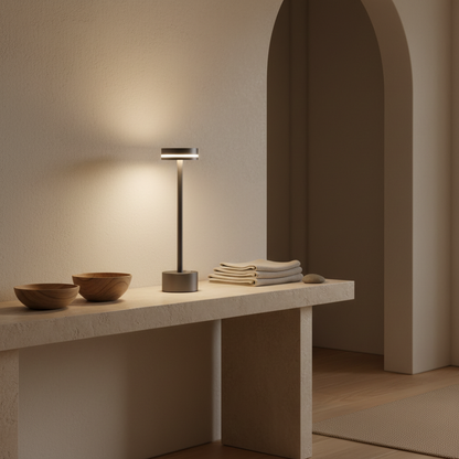 Luminara | Modern Portable Aluminum Cordless Table Lamp with Dimming Feature