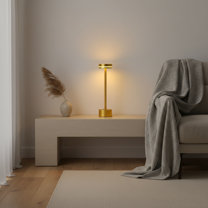 Luminara | Modern Portable Aluminum Cordless Table Lamp with Dimming Feature