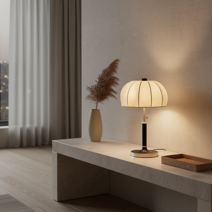 Luminara | Elegant Vintage Brass Dome Bedside Table Lamp for Bedroom