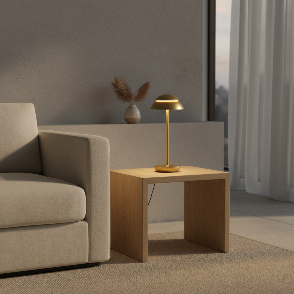 MushroomGlow | Elegant Modern Battery Operated Table Lamp with Touch Control