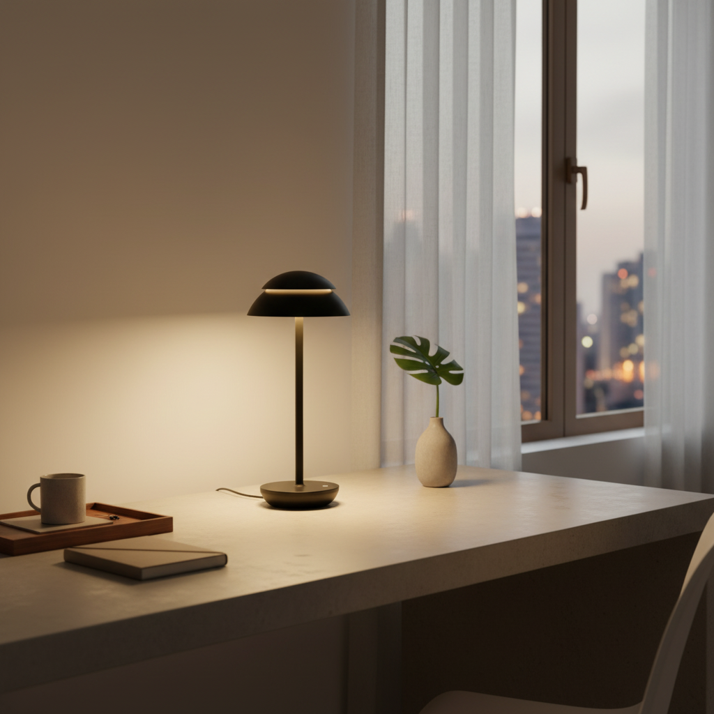 MushroomGlow | Elegant Modern Battery Operated Table Lamp with Touch Control