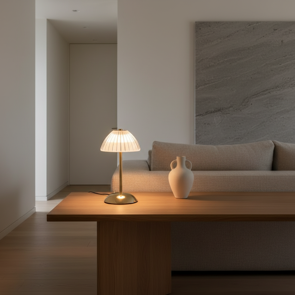BrassLuxe | Stylish Cordless Battery Operated Bedside Table Lamp