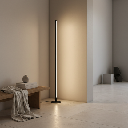 Luminara | Sleek Modern Aluminum Standing Floor Lamp for Ambient Lighting